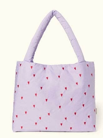 studio noos Studio Noos -  Paarse Hearts Puffy Mom Bag