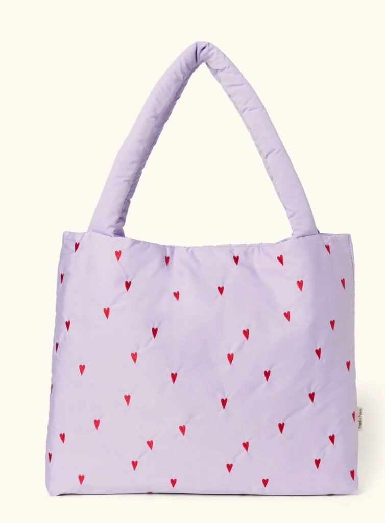 studio noos Studio Noos -  Paarse Hearts Puffy Mom Bag