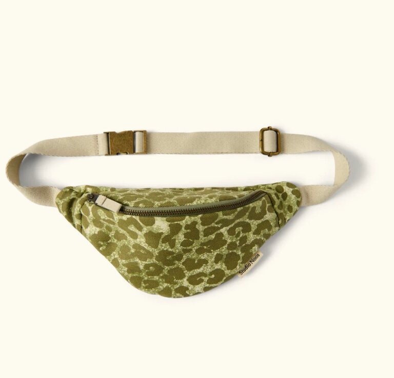 studio noos Studio Noos - Green Leopard Cotton Mini Fanny Pack