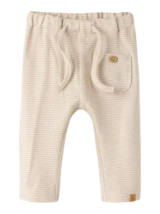 Lil' Atelier Lil atelier -pants stripe Oxford tan