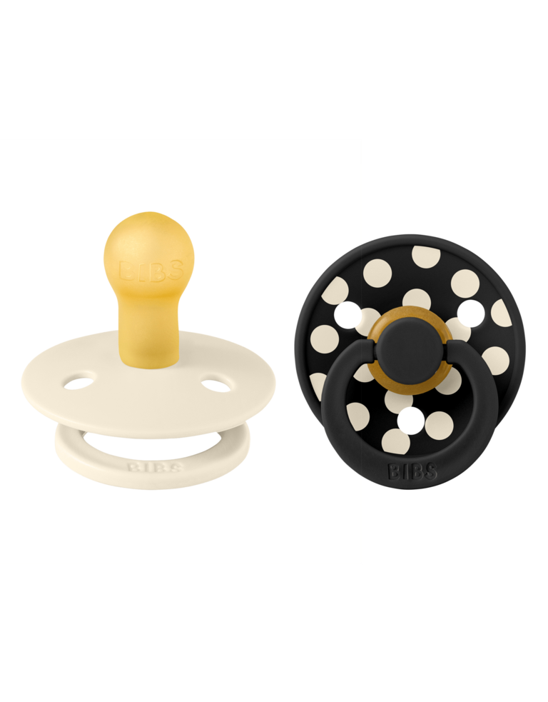 Bibs BIBS Pacifier Studio Colour 2 PACK Polka Latex Ivory/Black