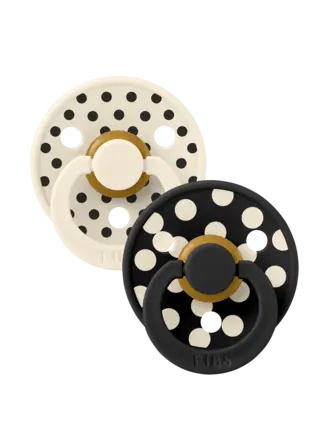 Bibs BIBS Pacifier Studio Colour 2 PACK Polka Latex Ivory/Black