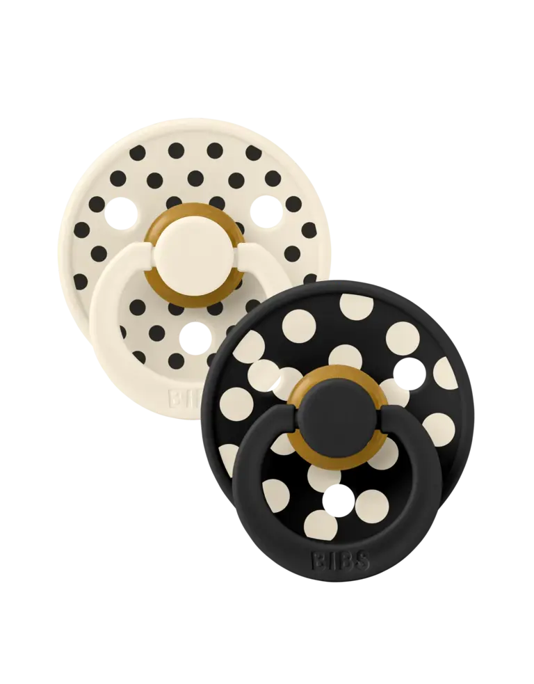 Bibs BIBS Pacifier Studio Colour 2 PACK Polka Latex Ivory/Black