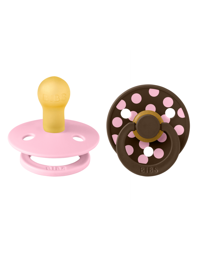 Bibs BIBS Pacifier Studio Colour 2 PACK Polka Latex Baby Pink/Mocha