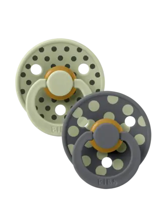 Bibs BIBS Pacifier Studio Colour 2 PACK Polka Latex Sage/Iron