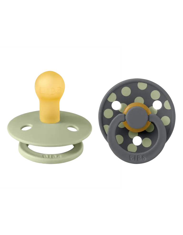 Bibs BIBS Pacifier Studio Colour 2 PACK Polka Latex Sage/Iron