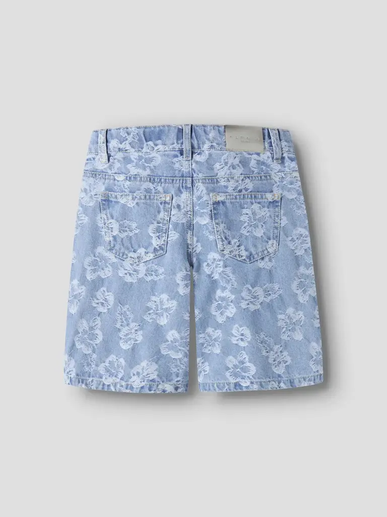 Name It Name it - Shorts Light Blue Denim FLOWERS