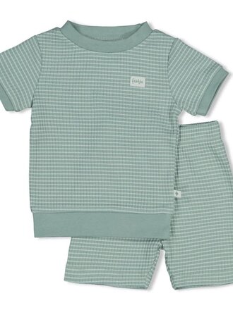 Feetje Feetje - Shortama wafel zeegroen