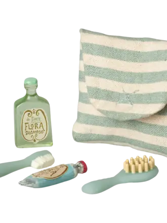 Maileg Maileg - toothbrush set in bag blue