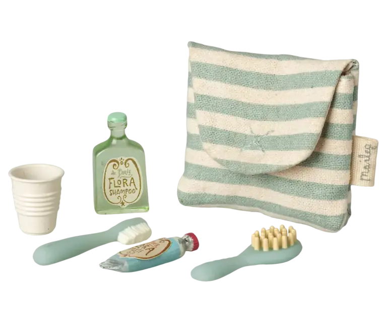Maileg Maileg - toothbrush set in bag blue