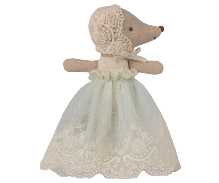 Maileg Maileg - baby mouse in gown Mint