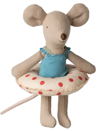 Maileg Maileg - beach mouse sister  with float red