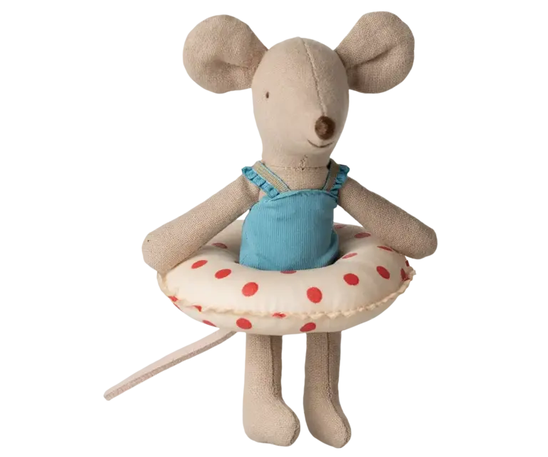 Maileg Maileg - beach mouse sister  with float red