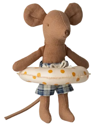 Maileg Maileg - beach mouse brother with float yellow