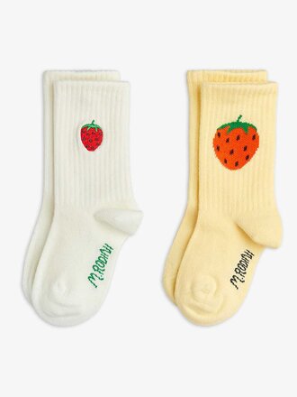 mini rodini mini rodini -Strawberry emb 2-pack socks