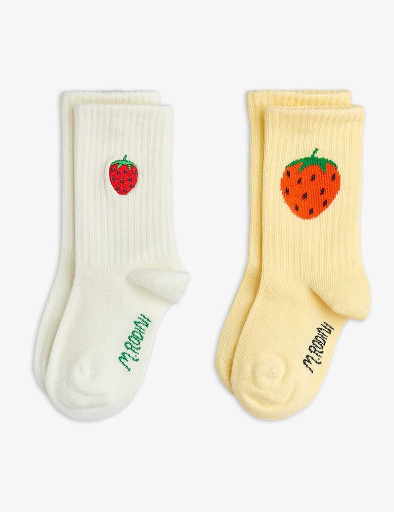 mini rodini mini rodini -Strawberry emb 2-pack socks