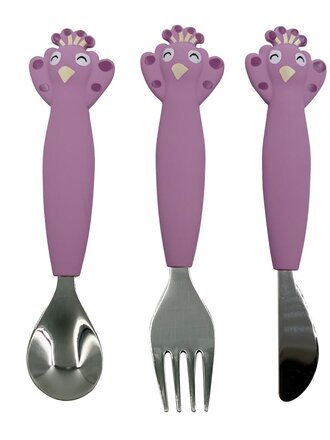 Trixie Trixie - Silicone cutlery set 3-pack - Mrs. Peacock