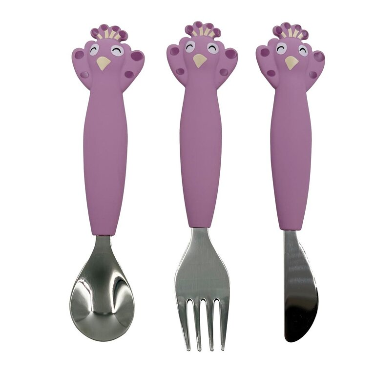 Trixie Trixie - Silicone cutlery set 3-pack - Mrs. Peacock