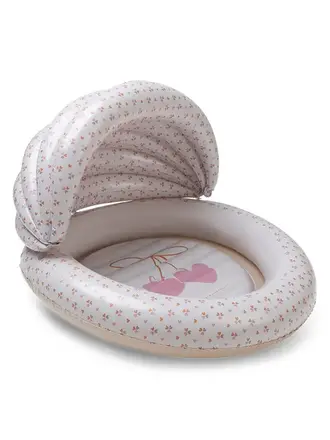 Swim Essentials kids pool - beige - cozy hearts - ø 100 cm with canopy