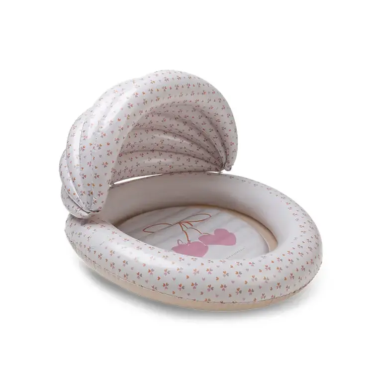 Swim Essentials kids pool - beige - cozy hearts - ø 100 cm with canopy