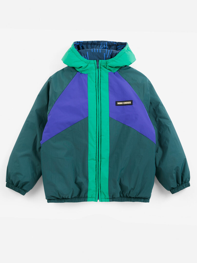 Bobo Choses Bobo choses - Almost Moiré all over reversible anorak green