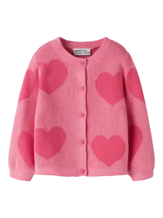 Name It Name it - Knit cardigan pink hearts