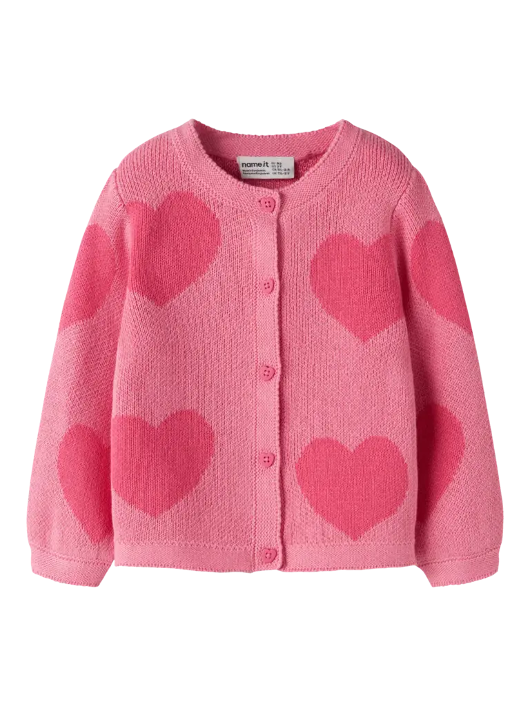 Name It Name it - Knit cardigan pink hearts