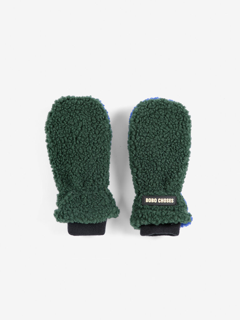 Bobo Choses Bobo choses - Color Block sheepskin mittens