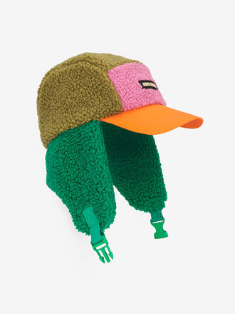 Bobo Choses bobo choses - color block sheepskin chapka pink