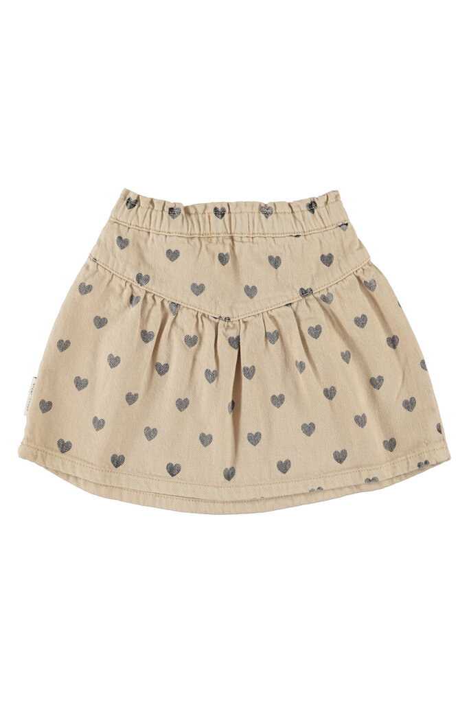 piupiuchick Piupiuchick - short skirt beige with black hearts