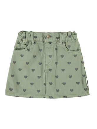 piupiuchick Piupiuchick - short skirt olive green black hearts