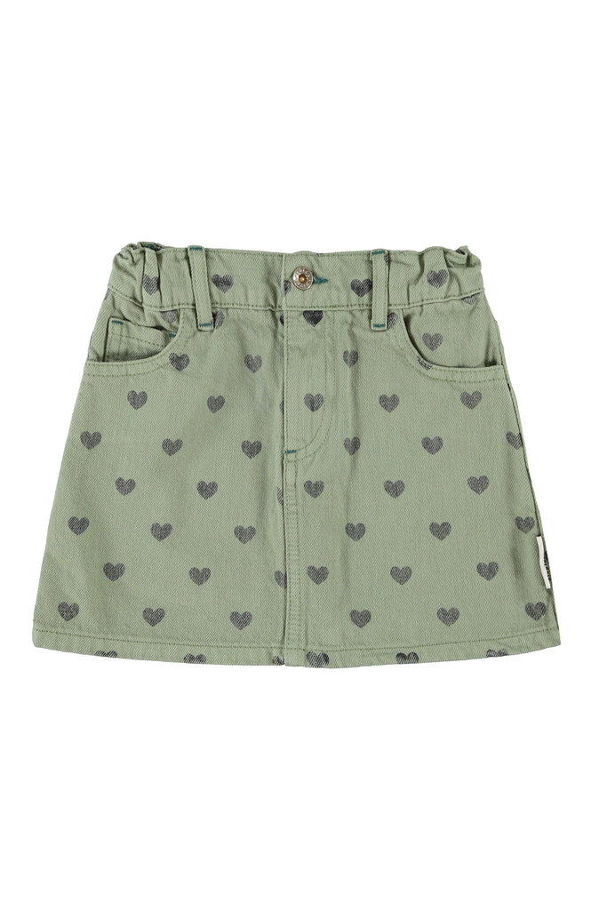 piupiuchick Piupiuchick - short skirt olive green black hearts