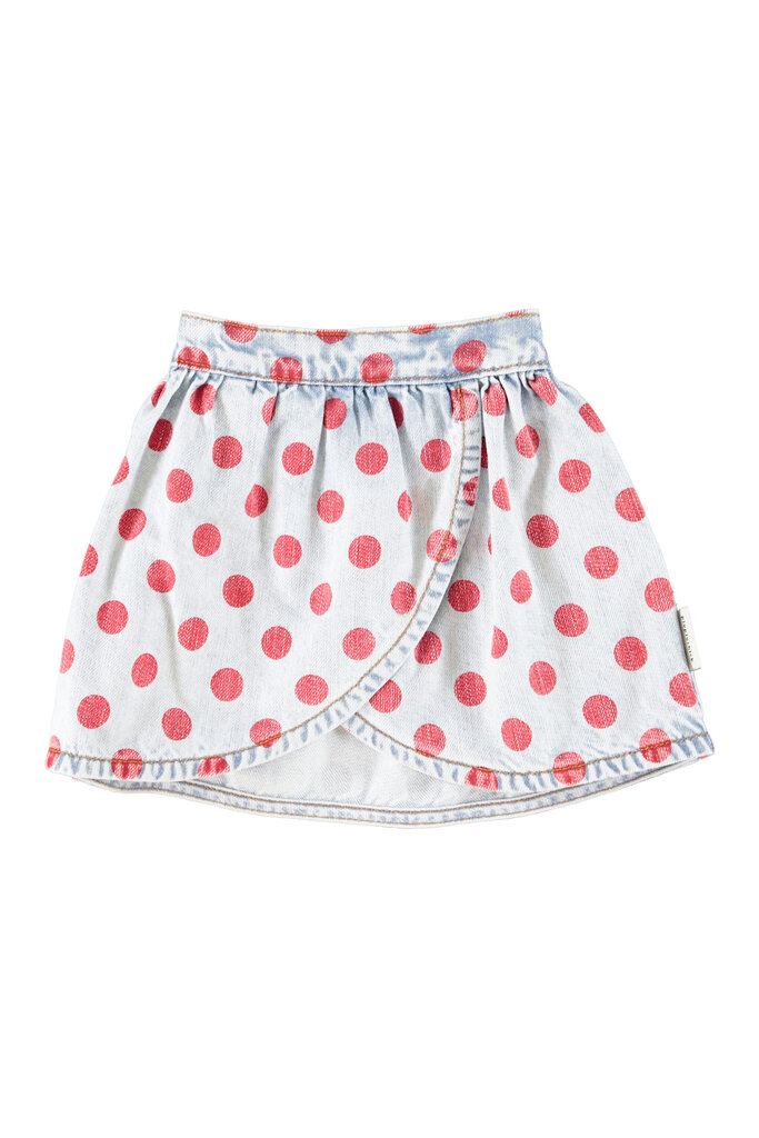 piupiuchick Piupiuchick - short skirt light blue denim red dots