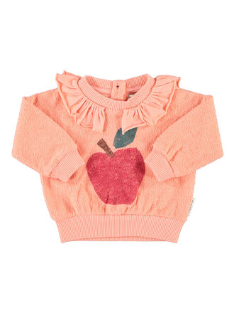 piupiuchick piupiuchick - sweatshirt collar pink apple print