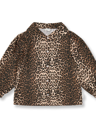 petit blush Petit blush - Collar Blouse Leopard AOP