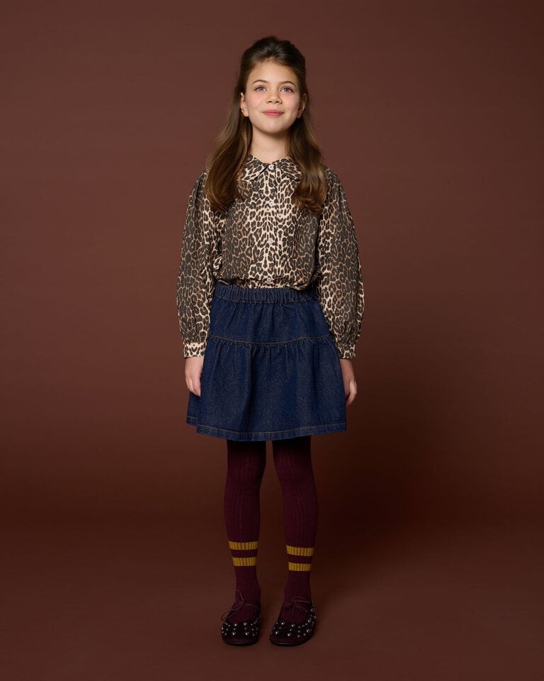 petit blush Petit blush - Denim Mini Ruffle Skirt |Dark Blue