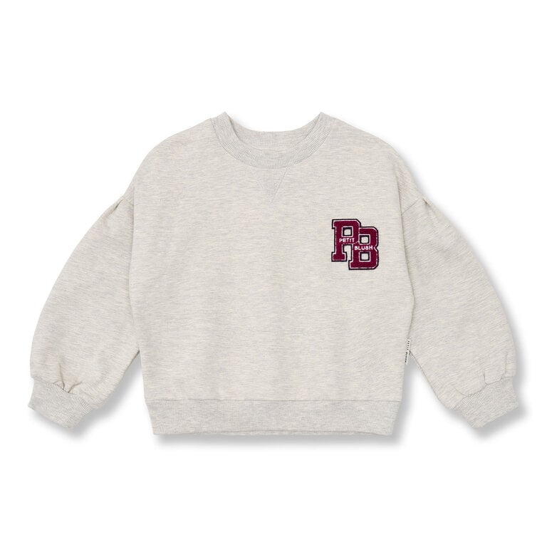 petit blush petit blush - Easy Sweater PB Logo  Grey Melange