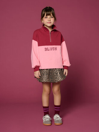petit blush petit blush - Zipper Sweater Blush  Color Block