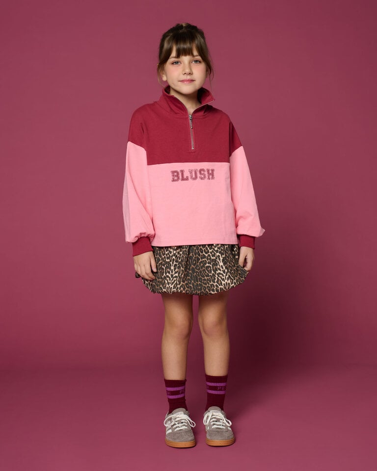 petit blush petit blush - Zipper Sweater Blush  Color Block