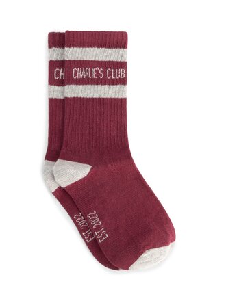 charlie petite Charlie petite - Luca Socks Bordeaux with Grey Melange