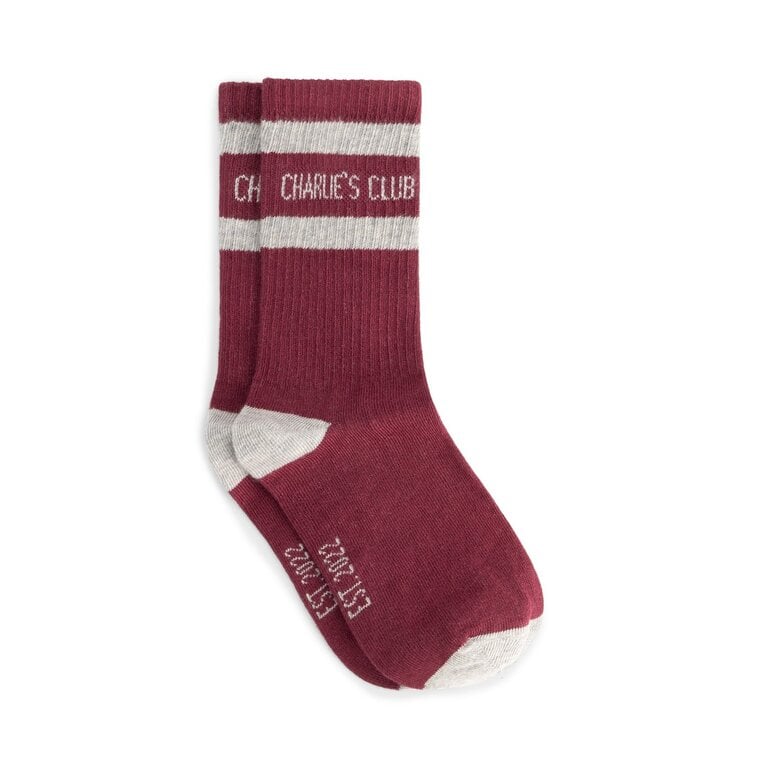 charlie petite Charlie petite - Luca Socks Bordeaux with Grey Melange