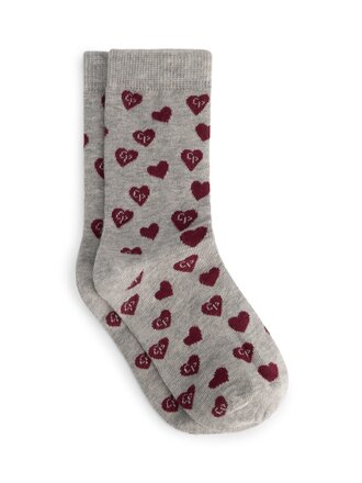 charlie petite Charlie petite - Seven Socks Grey Melange with Bordeaux