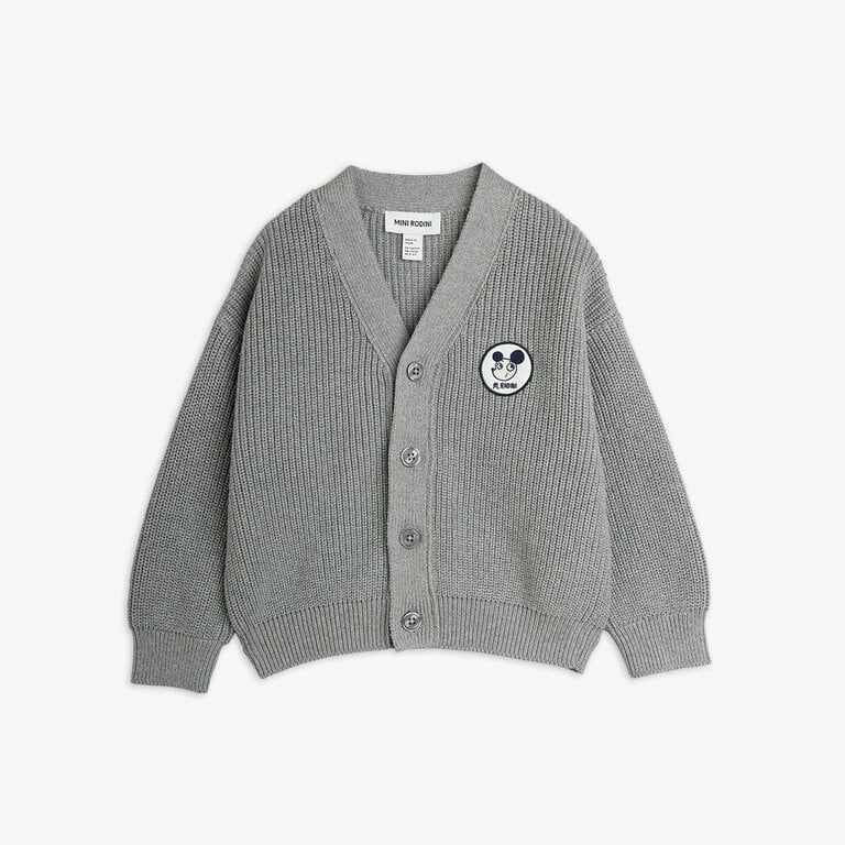 mini rodini mini rodini - Ritzratz patch knitted cardigan grey