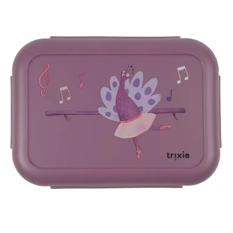 Trixie Trixie -Lunch box with clips - ballerina peacock