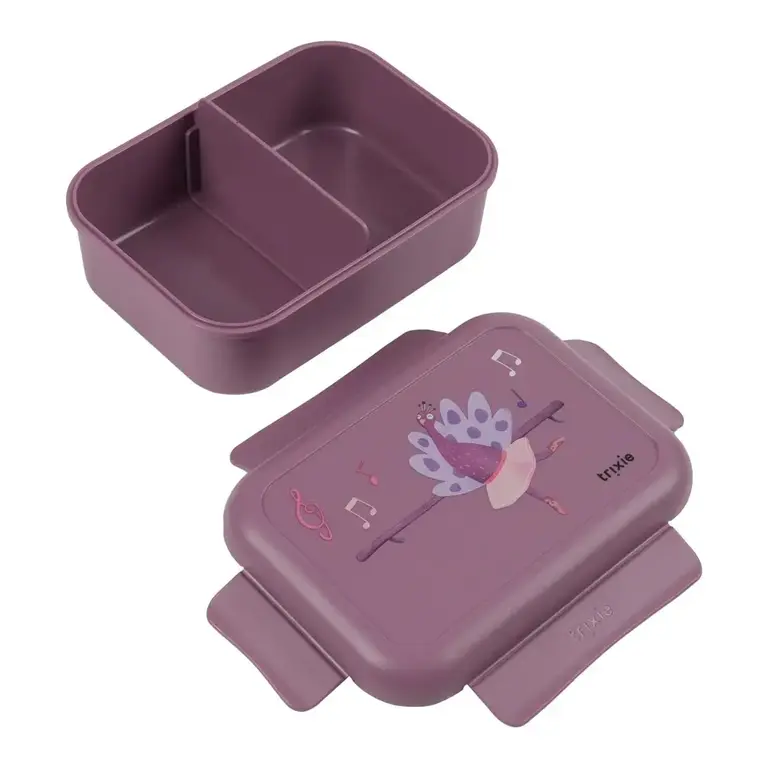 Trixie Trixie -Lunch box with clips - ballerina peacock