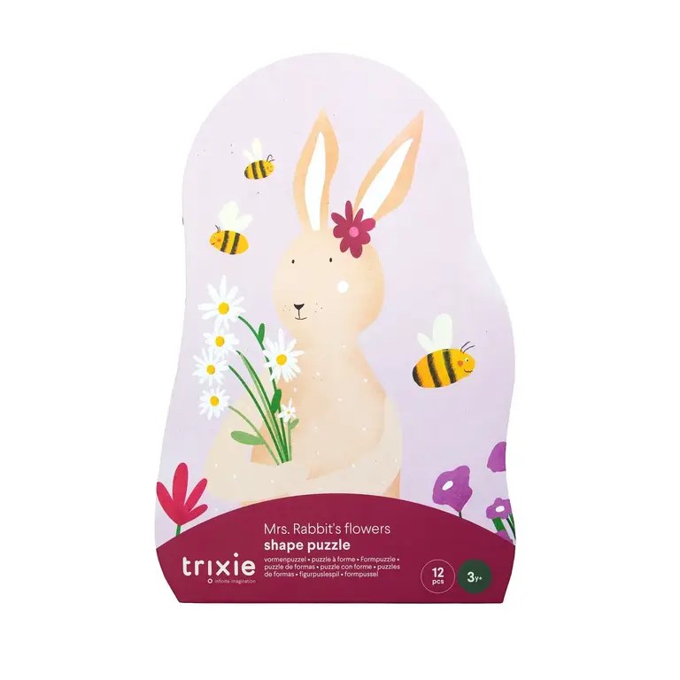 Trixie Trixie Vormenpuzzel - Mrs. Rabbits bloemen - 12 stuks