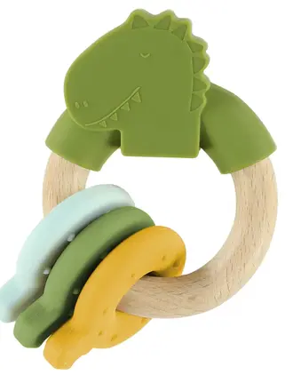 Trixie Trixie -Houten activiteitenring met silicone - Mr. Dino