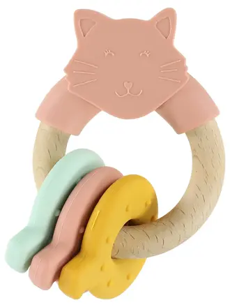 Trixie Trixie -Houten activiteitenring met silicone - Mrs cat