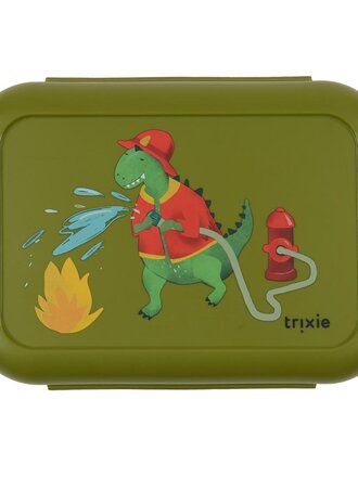 Trixie Trixie -Lunch box with clips - Fireman Mr. Dino