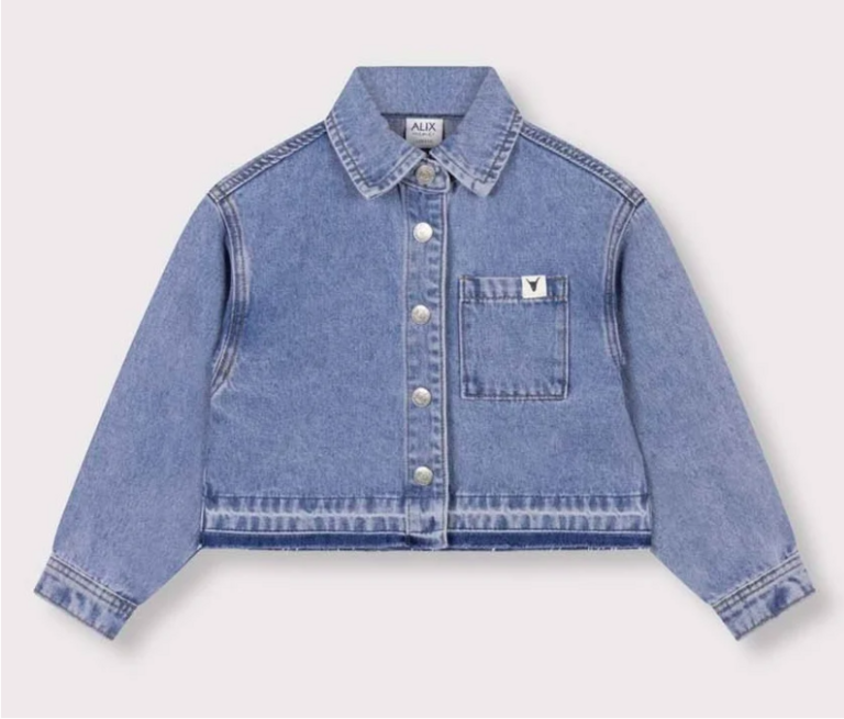 Alix the label Alix mini - kids woven flowy denim blouse